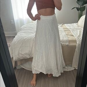 Vitamin A linen wrap maxi skirt